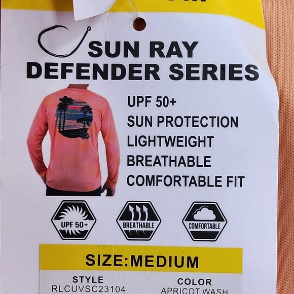 Reel Life Men's Sun Defender Long Sleeve UV Tee UPF 50 - M - Picture 9 of 9